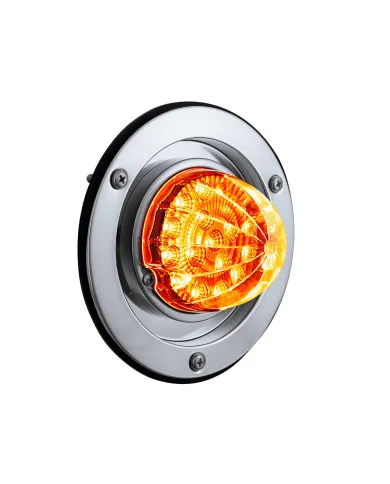 UP35346-17 LED Dual Function Watermelon Reflector Light Sleeper Bunk Kit With 304 SS Bezel-Amber LED/Clear Lens
