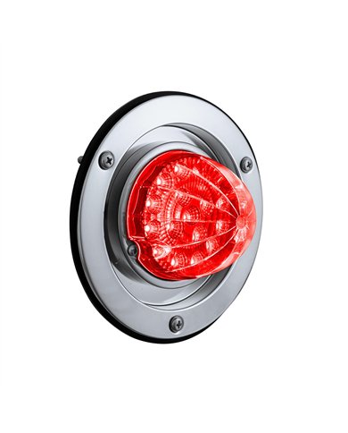 UP35347-17 LED Dual Function Watermelon Reflector Light Sleeper Bunk Kit With 304 SS Bezel-Red LED/Clear Lens