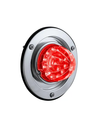 UP35347-17 LED Dual Function Watermelon Reflector Light Sleeper Bunk Kit With 304 SS Bezel-Red LED/Clear Lens