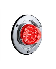 UP35347-17 LED Dual Function Watermelon Reflector Light Sleeper Bunk Kit With 304 SS Bezel-Red LED/Clear Lens