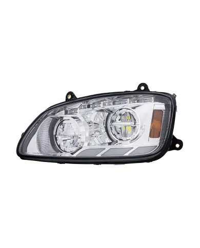 UP35879-Chrome LED Headlight With Sequential Turn Signal & Position Light Bars For 2008-17 Kenworth T660 - Driver
