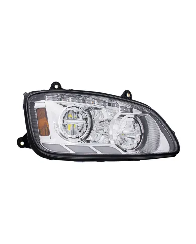 UP35880-Chrome LED Headlight With Sequential Turn Signal & Position Light Bars For 2008-17 Kenworth T660 - Passenger