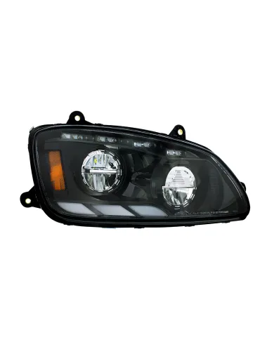 UP35882-Black LED Headlight With Sequential Turn Signal & Position Light Bars For 2008-17 Kenworth T660 - Passenger