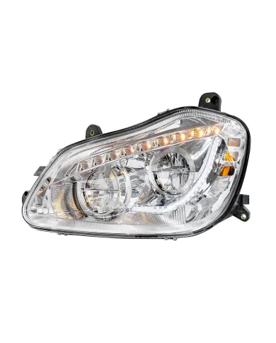 UP35889-High Power 45 LED Chrome Headlight With Sequential Turn Signal For 2013-2021 Kenworth T680-Driver