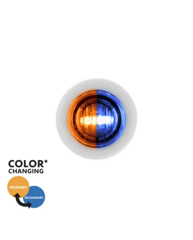 UP35928-2 LED 3/4" Mini Double Fury Light (Clearance/Marker) - Amber & Blue LED/Clear Lens