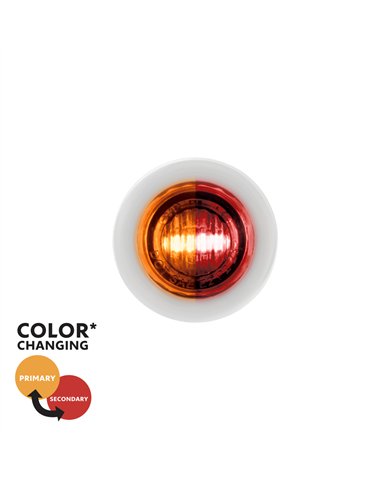 UP35931-2 LED 3/4" Mini Double Fury Light (Clearance/Marker) - Amber & Red LED/Clear Lens