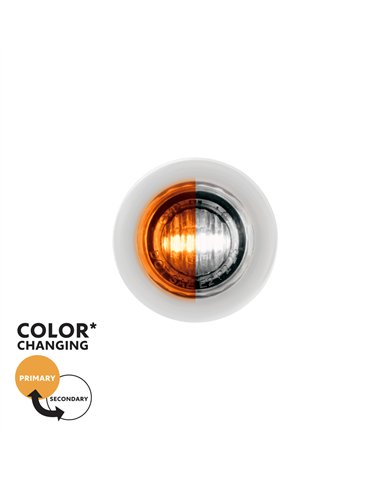 UP35932-2 LED 3/4" Mini Double Fury Light (Clearance/Marker) - Amber & White LED/Clear Lens