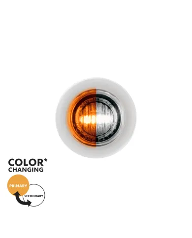 UP35932-2 LED 3/4" Mini Double Fury Light (Clearance/Marker) - Amber & White LED/Clear Lens