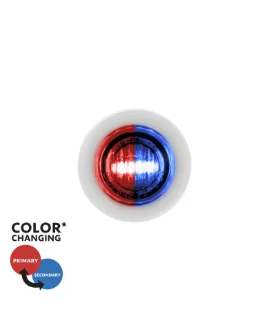 UP35933-2 LED 3/4" Mini Double Fury Light (Clearance/Marker) - Red & Blue LED/Clear Lens
