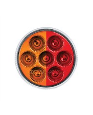 UP35940-7 LED 2" Round Double Fury Light (Clearance/Marker) - Amber & Red LED/Clear Lens