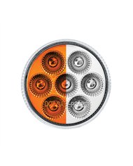 UP35941-7 LED 2" Round Double Fury Light (Clearance/Marker) - Amber & White LED/Clear Lens