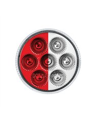 UP35945-7 LED 2" Round Double Fury Light (Clearance/Marker) - Red & White LED/Clear Lens