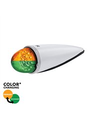 UP35965-17 LED Watermelon Double Fury Light Torpedo Cab Light - Amber & Green LED/Clear Lens