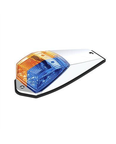 UP35969-Double Fury 17 LED Light Grakon 5000 Style Square Cab Light - Amber & Blue LED/Clear Lens