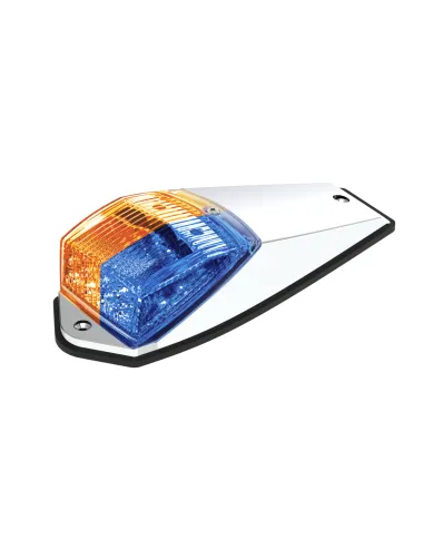 UP35969-Double Fury 17 LED Light Grakon 5000 Style Square Cab Light - Amber & Blue LED/Clear Lens