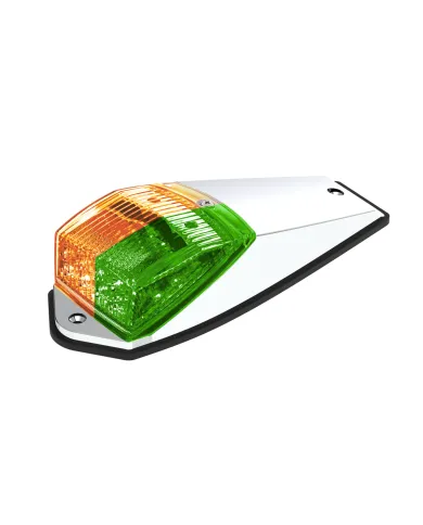 UP35970-Double Fury 17 LED Light Grakon 5000 Style Square Cab Light - Amber & Green LED/Clear Lens