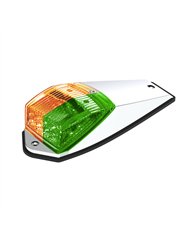 UP35970-Double Fury 17 LED Light Grakon 5000 Style Square Cab Light - Amber & Green LED/Clear Lens