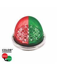 UP35980-17 LED Watermelon Double Fury Light Flush Mount Kit With Low Profile SS Bezel - Red & Green LED/Clear Lens