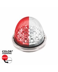 UP35982-17 LED Watermelon Double Fury Light Flush Mount Kit With Low Profile SS Bezel - Red & White LED/Clear Lens