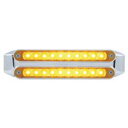 UP37196-Dual 10 LED 6-1/2" Turn Signal Light Bars - Amber LED/Amber Lens