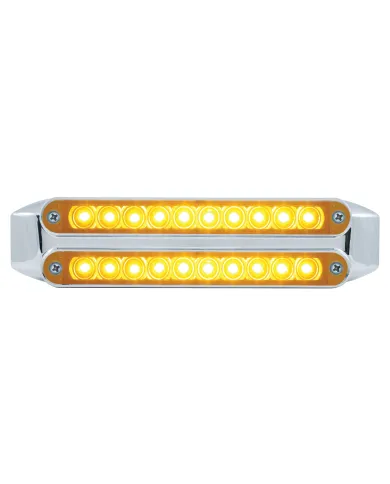 UP37196-Dual 10 LED 6-1/2" Turn Signal Light Bars - Amber LED/Amber Lens