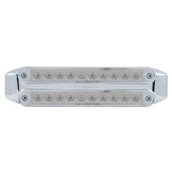 UP37198-Dual 10 LED 6-1/2" Turn Signal Light Bars - Amber LED/Clear Lens