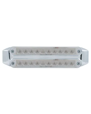 UP37198-Dual 10 LED 6-1/2" Turn Signal Light Bars - Amber LED/Clear Lens