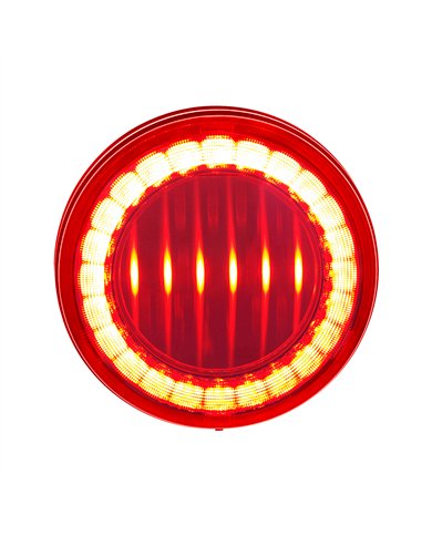 UP36085-30 LED 4" Round Lumos Light I-Series (Stop, Turn & Tail) - Red LED/Red Lens