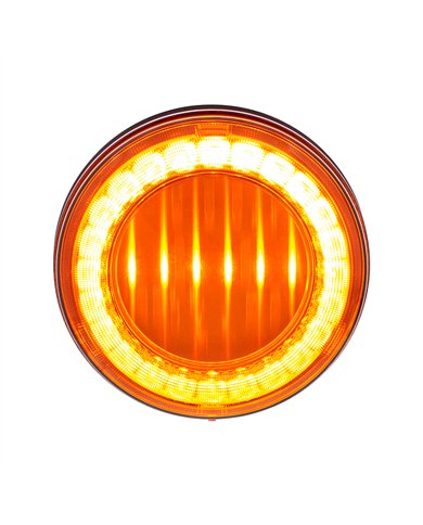 UP36086-30 LED 4" Round Lumos Light I-Series (Turn Signal) - Amber LED/Amber Lens