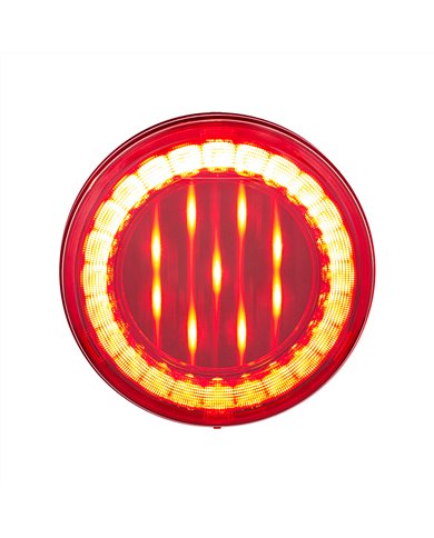 UP36090-33 LED 4" Round Lumos Light X-Series (Stop, Turn & Tail) - Red LED/Red Lens