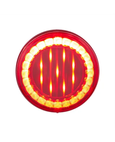 UP36090-33 LED 4" Round Lumos Light X-Series (Stop, Turn & Tail) - Red LED/Red Lens
