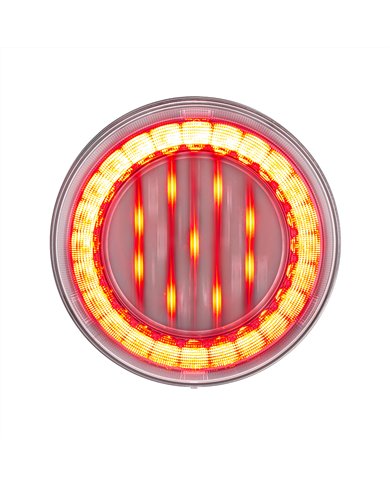 UP36092-33 LED 4" Round Lumos Light X-Series (Stop, Turn & Tail) - Red LED/Clear Lens