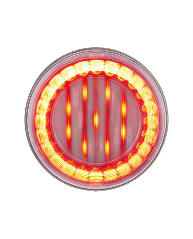 UP36092-33 LED 4" Round Lumos Light X-Series (Stop, Turn & Tail) - Red LED/Clear Lens