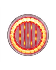 UP36092-33 LED 4" Round Lumos Light X-Series (Stop, Turn & Tail) - Red LED/Clear Lens