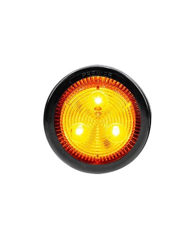 UP36107BAK-3 LED 2" Round Low Profile Light Kit (Clearance/Marker) - Amber LED/Lens
