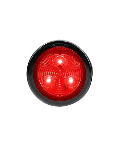 UP36108BRK-3 LED 2" Round Low Profile Light Kit (Clearance/Marker) - Red LED/Lens