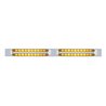 UP37206-Chrome Top Mud Flap Plate With Four 10 LED 9" Light Bars - Amber LED/Amber Lens (Each)