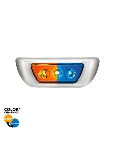UP36142-3 LED Double Fury Cab Light For 2013-2021 Kenworth T680 & 2012-2021 Peterbilt 579-Amber & Blue LED