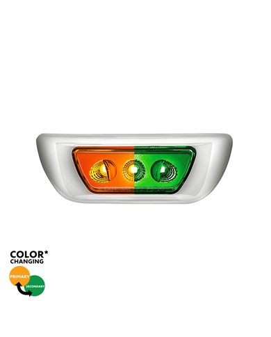 UP36143-3 LED Double Fury Cab Light For 2013-2021 Kenworth T680 & 2012-2021 Peterbilt 579-Amber & Green LED