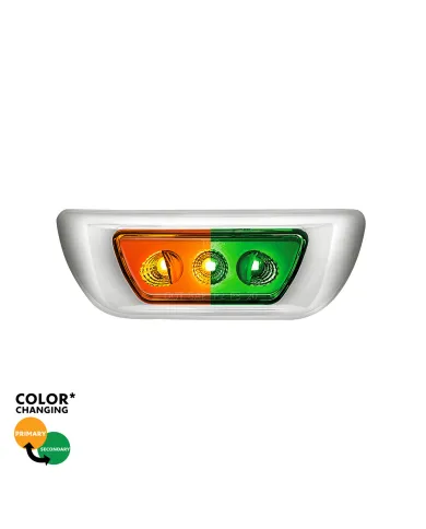 UP36143-3 LED Double Fury Cab Light For 2013-2021 Kenworth T680 & 2012-2021 Peterbilt 579-Amber & Green LED