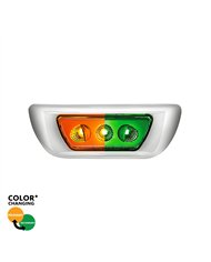 UP36143-3 LED Double Fury Cab Light For 2013-2021 Kenworth T680 & 2012-2021 Peterbilt 579-Amber & Green LED