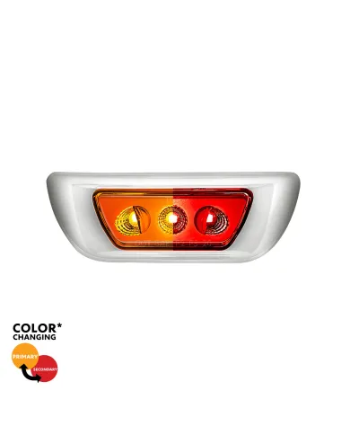 UP36145-3 LED Double Fury Cab Light For 2013-2021 Kenworth T680 & 2012-2021 Peterbilt 579-Amber & Red LED