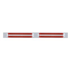 UP37207-Chrome Top Mud Flap Plate With Four 10 LED 9" Light Bars - Red LED/Red Lens (Each)