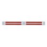 UP37207-Chrome Top Mud Flap Plate With Four 10 LED 9" Light Bars - Red LED/Red Lens (Each)