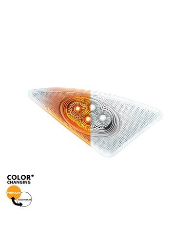 UP36161-Double Fury 4 LED Fender Signal Light For 2008-2017 Kenworth T660-Amber & White LED, Passenger
