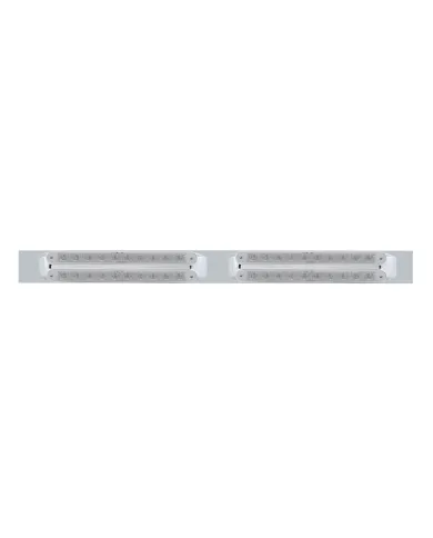 UP37208-Chrome Top Mud Flap Plate With Four 10 LED 9" Light Bars - Amber LED/Clear Lens (Each)