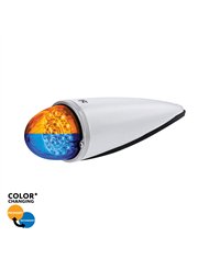 UP36197-Double Fury 17 LED Dual Function Watermelon Torpedo Cab Light-Amber & Blue LED/Clear Lens