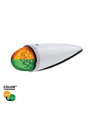 UP36198-Double Fury 17 LED Dual Function Watermelon Torpedo Cab Light-Amber & Green LED/Clear Lens