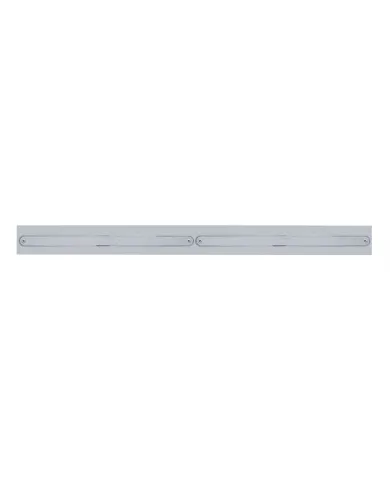 UP37219-Chrome Top Mud Flap Plate With Two 14 LED 12" Light Bars - Red LED/Chrome Lens (Each)