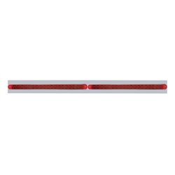 UP37220-Chrome Top Mud Flap Plate With Two 19 LED 12" Reflector Light Bars - Red LED/Red Lens (Each)